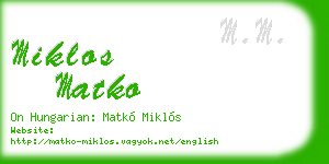 miklos matko business card